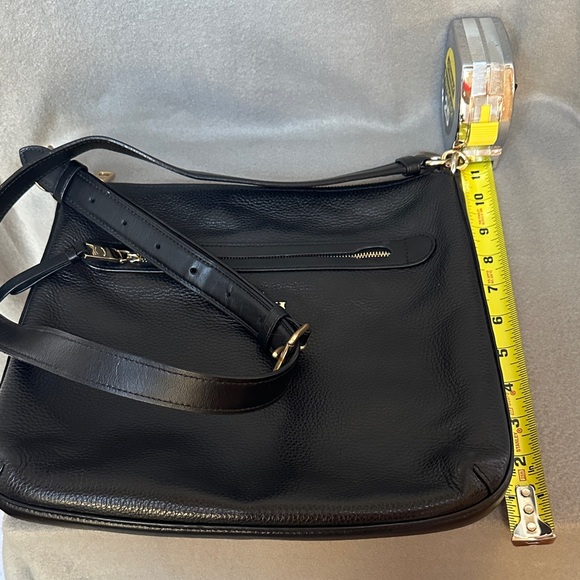 Coach Mae Black Pebbled Leather Large Crossbody File Bag - Picture 13 of 15